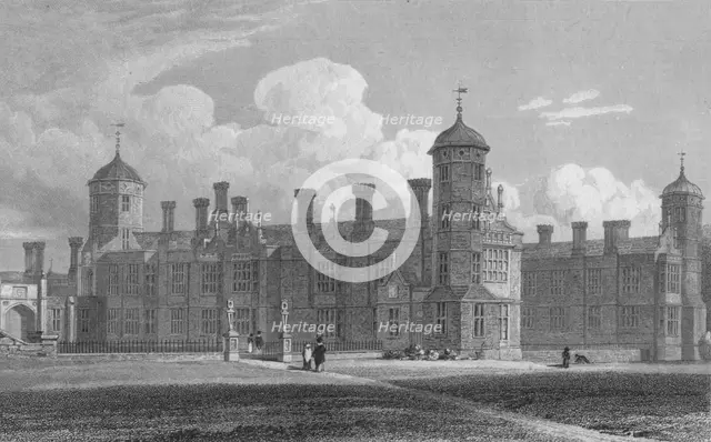 'Cobham Hall, (North West View) Kent', 1823. Artist: W Wallis.