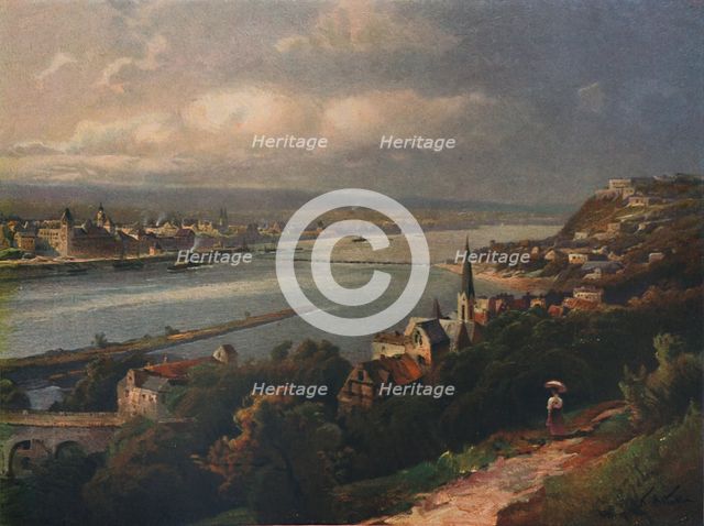 'Coblenz und Ehrenbreitstein', (Coblenz and Ehrenbreitstein Fortress), 1923. Creator: Nikolai of Astudin.
