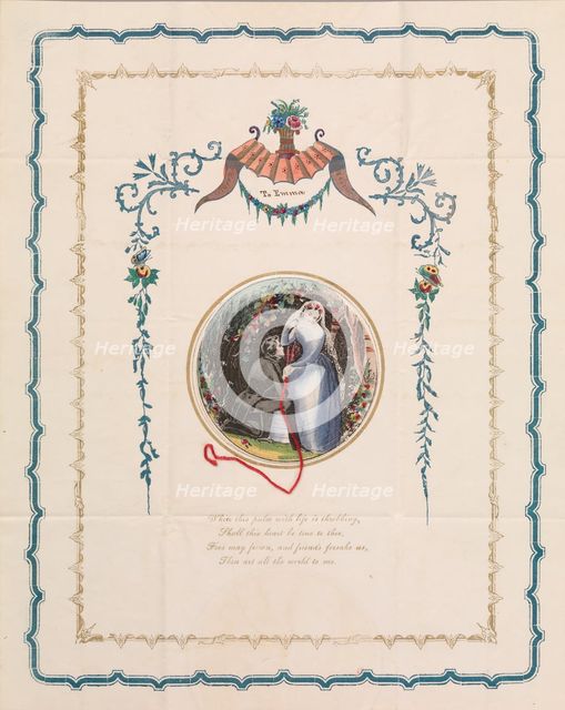 Cobweb valentine, 1847. Creator: Anon.