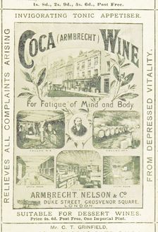 Coca (Armbrecht) Wine for Fatigue of Mind and Body, 1893. Creator: Unknown
