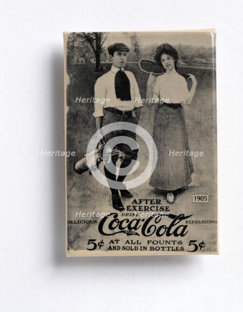 Coca-Cola advertisement with a golfing theme, c1905. Artist: Unknown