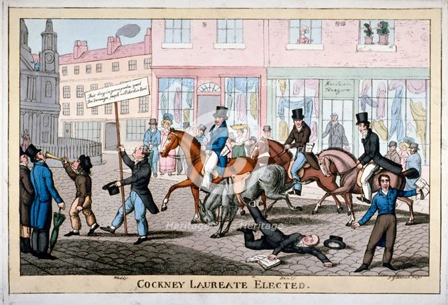 'Cockney laureate elected', c1821. Artist: Joseph Gleadah