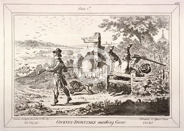 Cockney Sportsmen, London, 1800. Artist: James Gillray