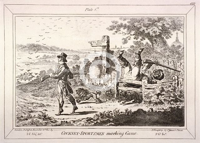 Cockney Sportsmen, London, 1800. Artist: James Gillray