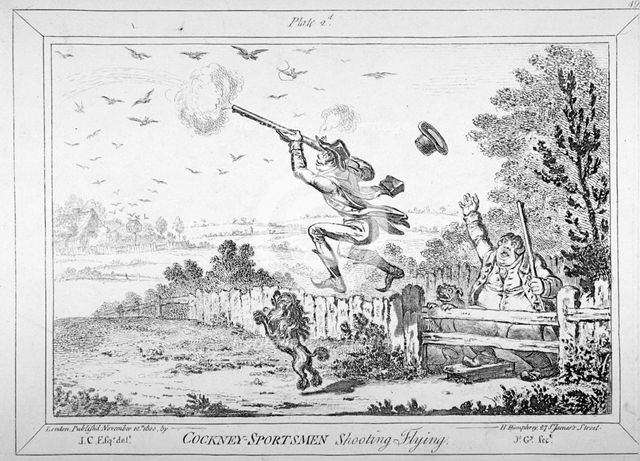 'Cockney-sportsmen shooting flying', 1800.               Artist: James Gillray