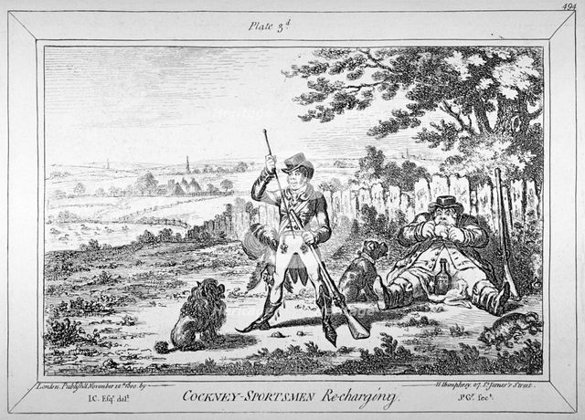 'Cockney-sportsmen re-charging', 1800.         Artist: James Gillray