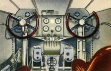 Cockpit on board the Dornier flying boat, 1920s, (1932). Creator: Unknown