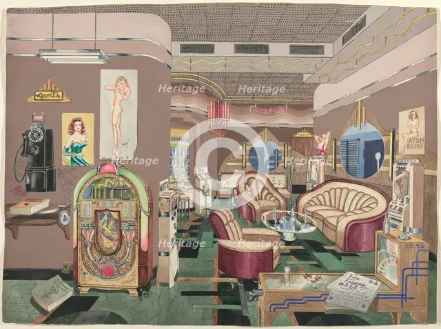 Cocktail Lounge, 1946, 1935/1942. Creator: Perkins Harnly.
