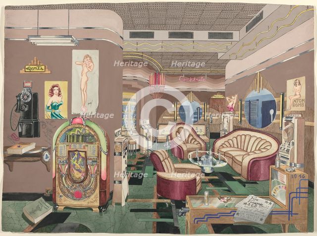 Cocktail Lounge, 1946, 1935/1942. Creator: Perkins Harnly.