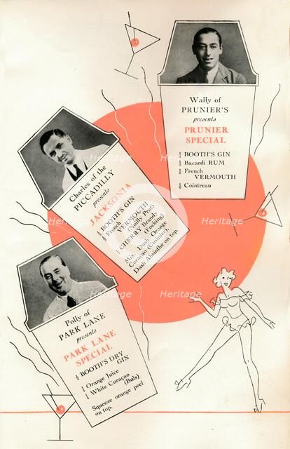 'Cocktail recipes', c1935 (1935).  Artist: Unknown.