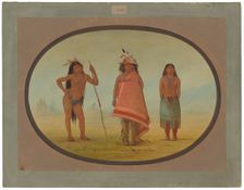 Cochimtee Chief, His Wife, and a Warrior, 1855/1869. Creator: George Catlin