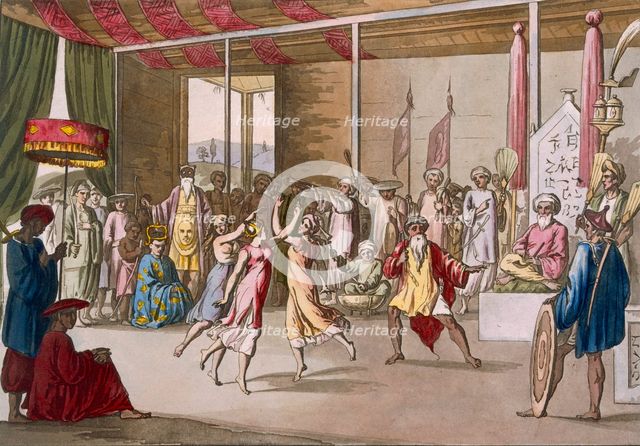 Cochin Chinese drama, from 'Costume dei...', c1820s-30s.  Creator: Angelo Monticelli (1778-1837).