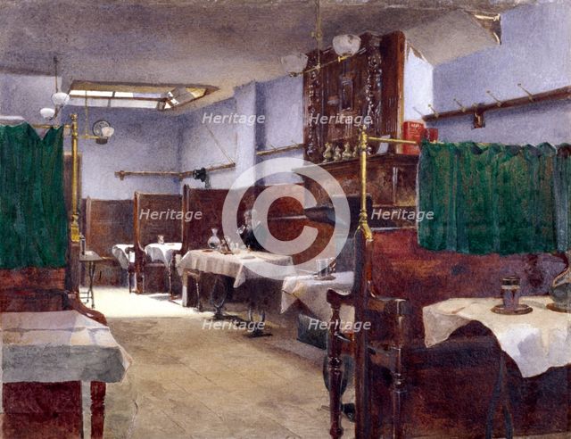 Cock Tavern, Fleet Street, London, 1881. Artist: John Crowther