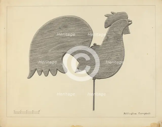 Cock Weather Vane, c. 1936. Creator: Rollington Campbell.