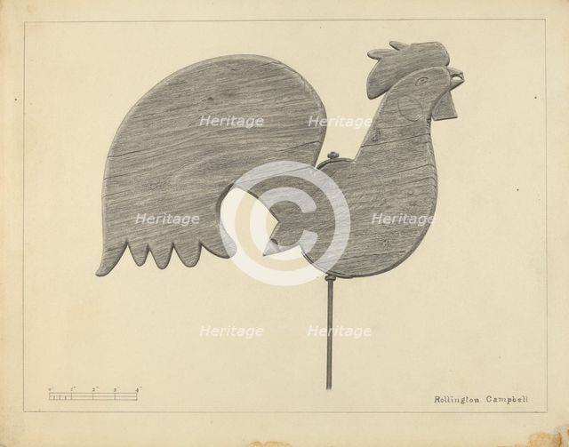 Cock Weather Vane, c. 1936. Creator: Rollington Campbell.