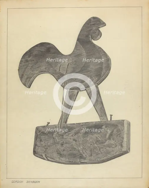 Cock Weather Vane, c. 1937. Creator: Gordon Sanborn.