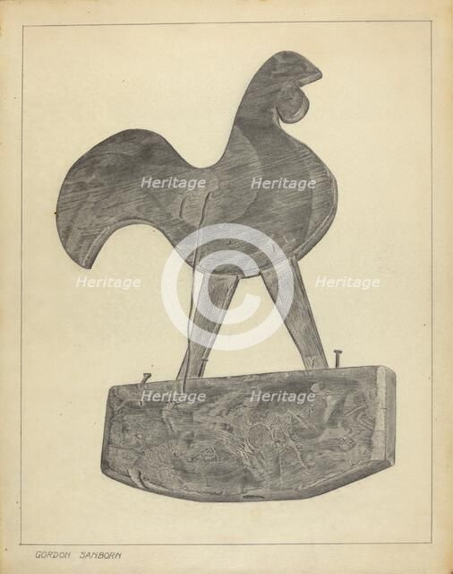 Cock Weather Vane, c. 1937. Creator: Gordon Sanborn.