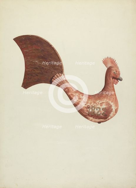 Cock Weather Vane, c. 1938. Creator: Hazel Hyde.