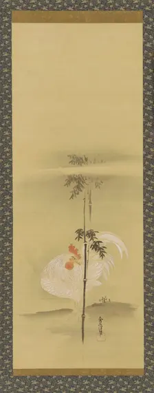 Cock and bamboo, Edo period, mid 17th-early 18th century. Creator: Kanô Yôboku Tsunenobu