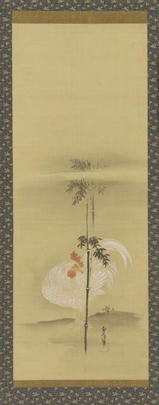 Cock and bamboo, Edo period, mid 17th-early 18th century. Creator: Kanô Yôboku Tsunenobu