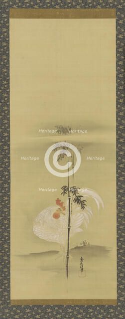 Cock and bamboo, Edo period, mid 17th-early 18th century. Creator: Kanô Yôboku Tsunenobu.