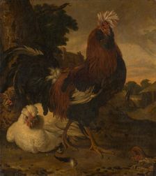 Cock in a Barnyard, 18th century. Creator: Unknown