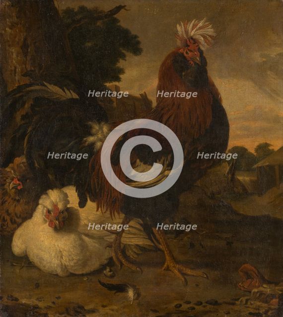 Cock in a Barnyard, 18th century. Creator: Unknown.