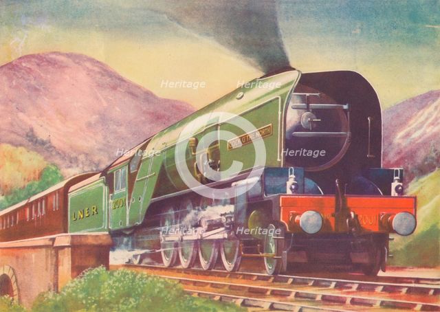 'Cock O' The North Locomotive, L.N.E.R., in the Highlands', 1940. Artist: Unknown.