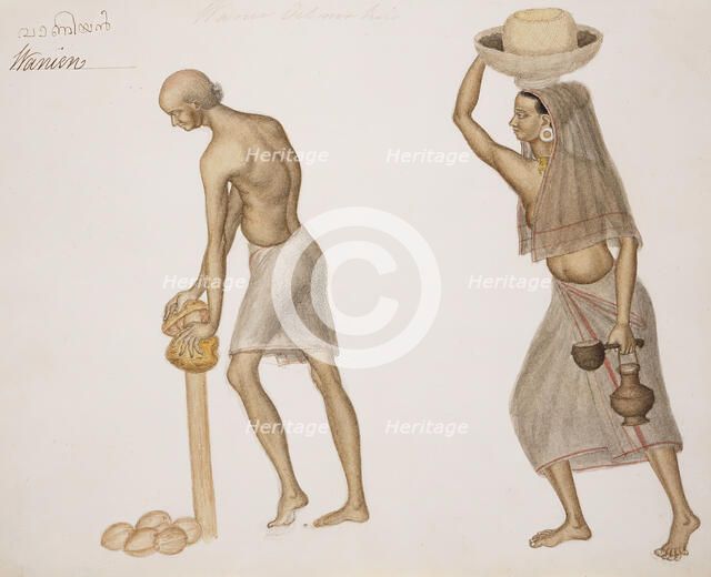 Coconut Seller and a Woman, c1820. Creator: Unknown.