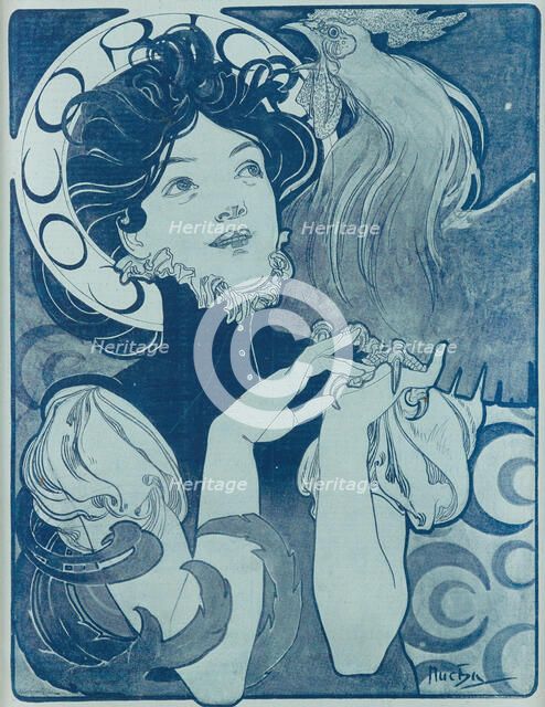 Cocorico magazine title , c. 1898. Creator: Mucha, Alfons Marie (1860-1939).