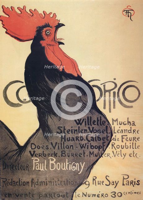 Cocorico', poster, 1899. Creator: Steinlen, Théophile Alexandre (1859-1923).