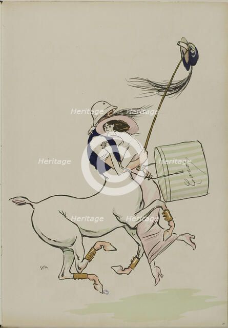 Coco and Boy Capel. From the album Tangoville-sur-mer, 1913. Creator: Sem, (Georges Goursat) (1863-1934).