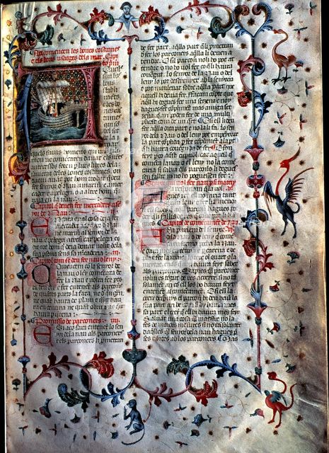 Codex 'Consulat del mar' (Sea consulate). Detail of the writing in a page.