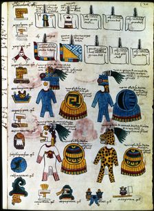 Codex Mendoza (1535 - 1550), hieroglyphs representing the emblems of the thirteen cities... Creator: Unknown
