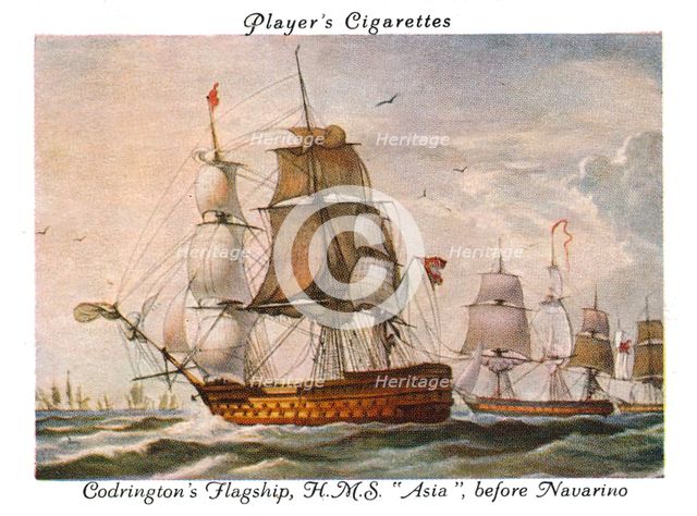 Codrington's Flagship,H.M.S. "Asia", before Navarino, 1936. Creator: Unknown.