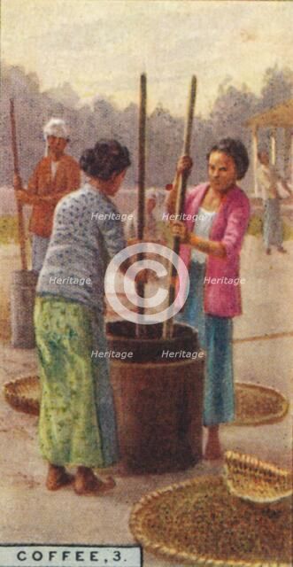 'Coffee, 3. Hulling the Beans, Java', 1928. Artist: Unknown.