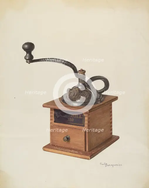 Coffee Mill, c. 1940. Creator: Carl Buergerniss.
