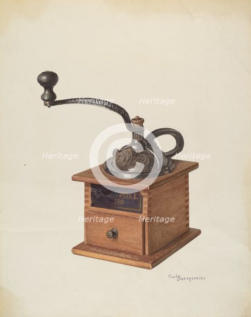 Coffee Mill, c. 1940. Creator: Carl Buergerniss.