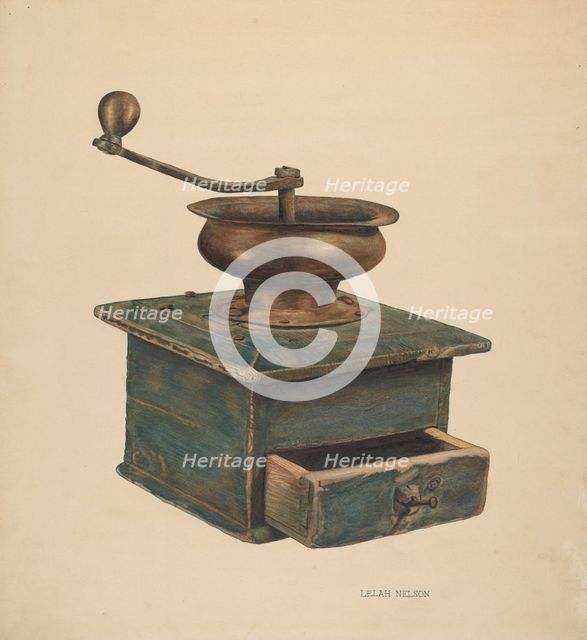 Coffee Mill, c. 1940. Creator: Lelah Nelson.