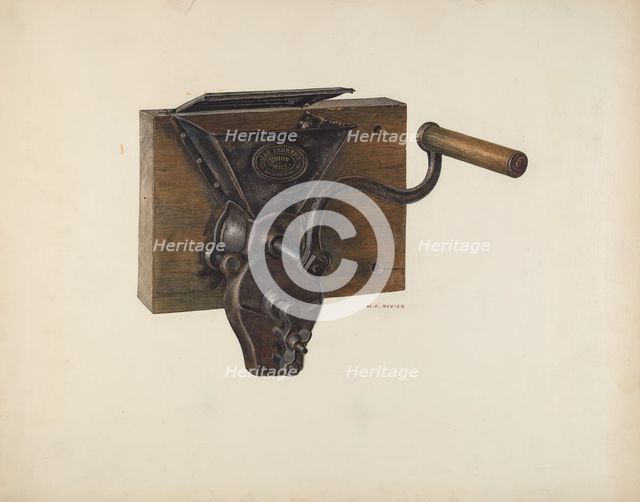 Coffee Mill, c. 1940. Creator: Milton Bevier.