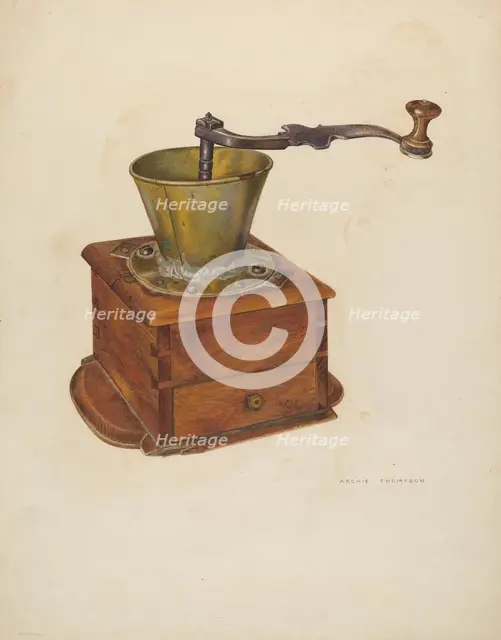 Coffee Mill, c. 1941. Creator: Archie Thompson.