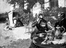 "Coffee on the Terrace", picture by Duez, in the New Salon, Paris, 1890. Creator: Charles Baude