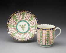 Coffee Cup and Saucer, Worcester, 1775/80. Creator: Royal Worcester