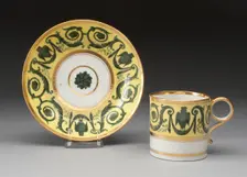 Coffee Cup and Saucer, Worcester, 1804-1813. Creator: Royal Worcester