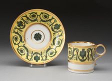 Coffee Cup and Saucer, Worcester, 1804-1813. Creator: Royal Worcester