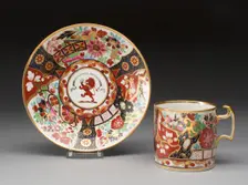 Coffee Cup and Saucer, Worcester, 1804-1813. Creator: Royal Worcester