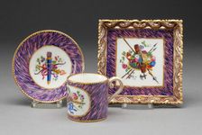 Coffee Cup, Saucer, and Tray, Sèvres, 1761. Creator: Sèvres Porcelain Manufactory