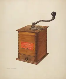 Coffee Grinder, c. 1940. Creator: Archie Thompson