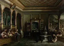 Coffee House in Tophane, Second Half of the 19th cen.. Artist: Jivanian, Megerdich (1848-1906)