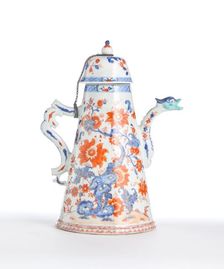 Coffee pot with lid and chain, 1740. Creator: Unknown